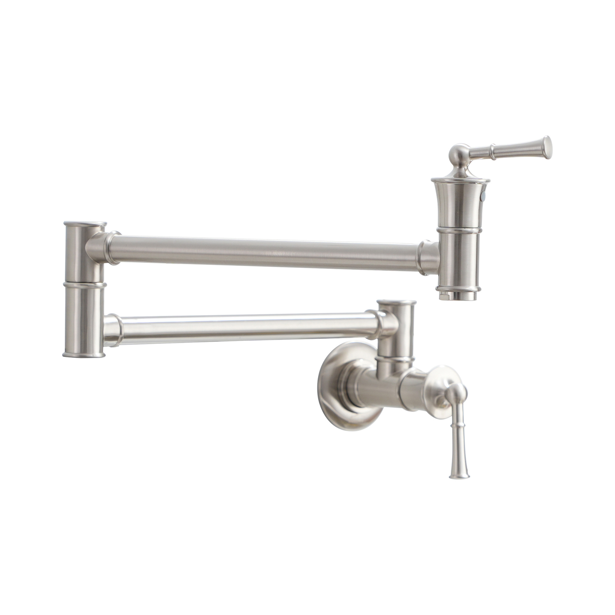 Double handle 360 degree pot filler wall mount for kitchen faucet