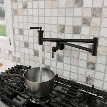 Double handle 360 degree pot filler wall mount for kitchen faucet