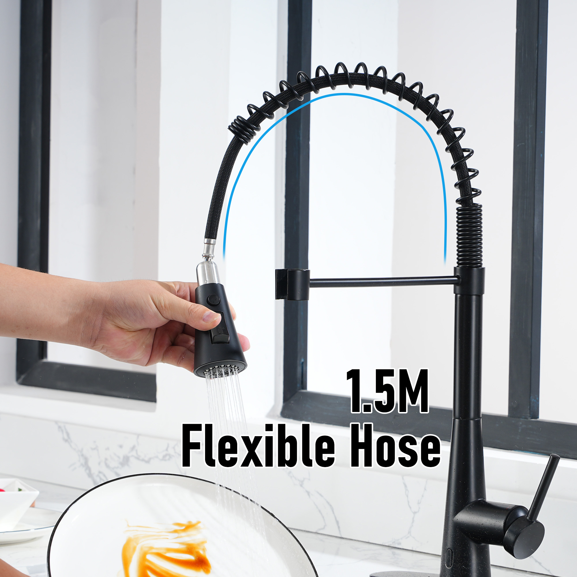 Touchless Spring Single Hole Pull dowm Sensor Kitchen Faucet Designer Style