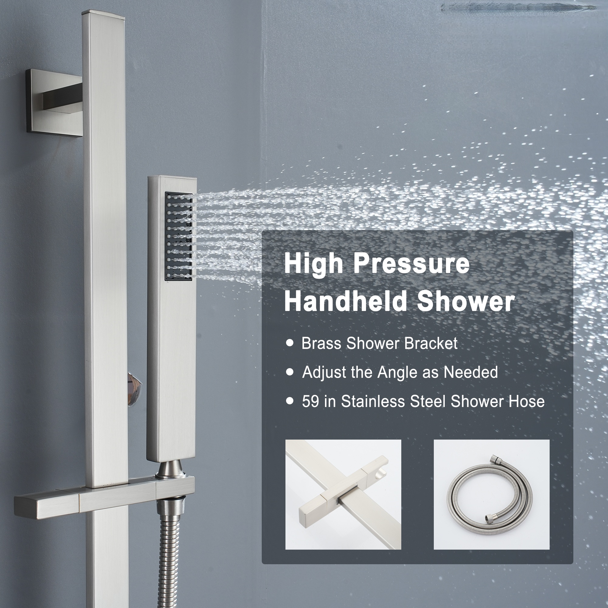 16in Ultra Thin Luxury Thermostatic Mist Shower Head 6 brass