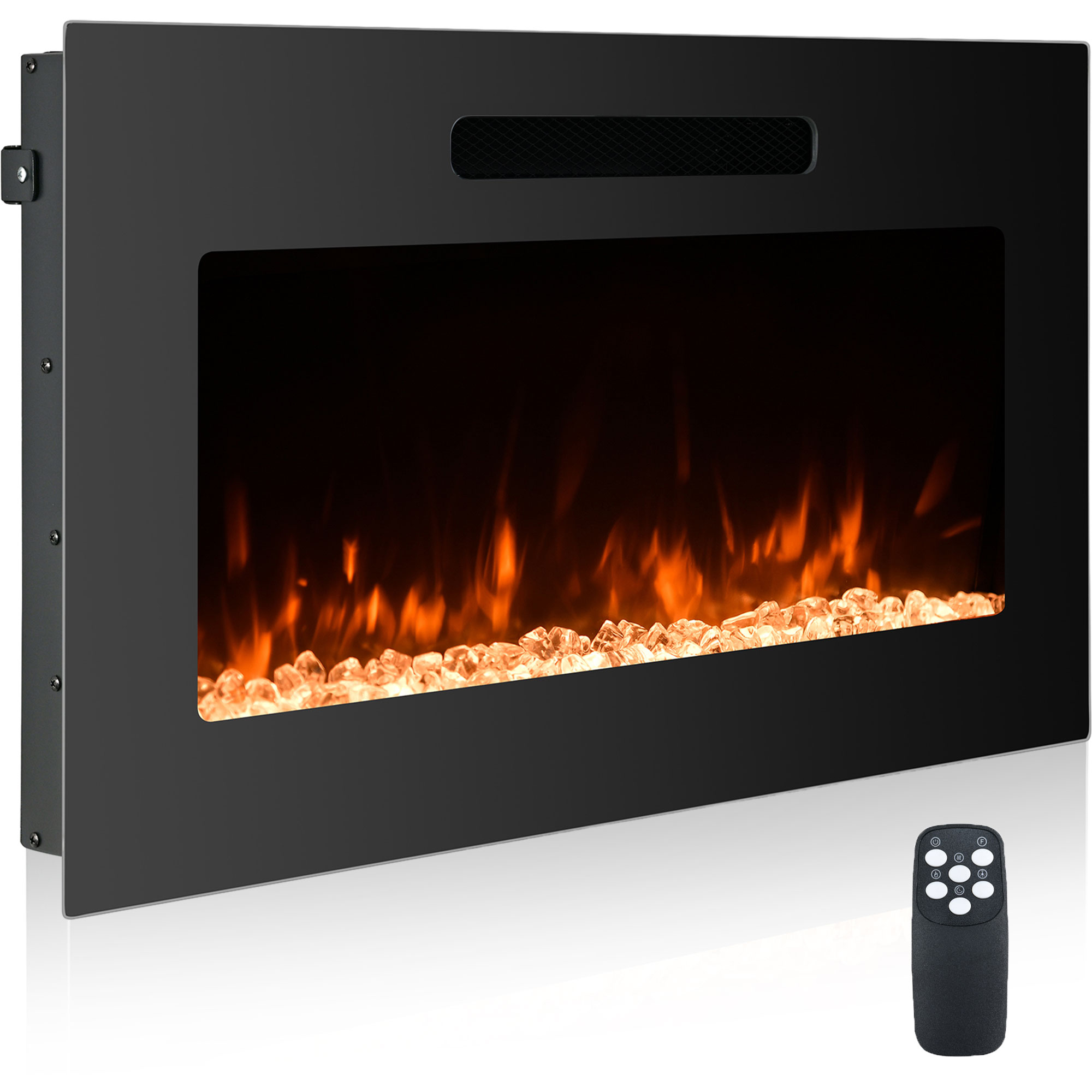 5000 Maximum BTUs 30/36/50/42/60/72 Inch W Black Fan-forced Electric Heater Fireplace