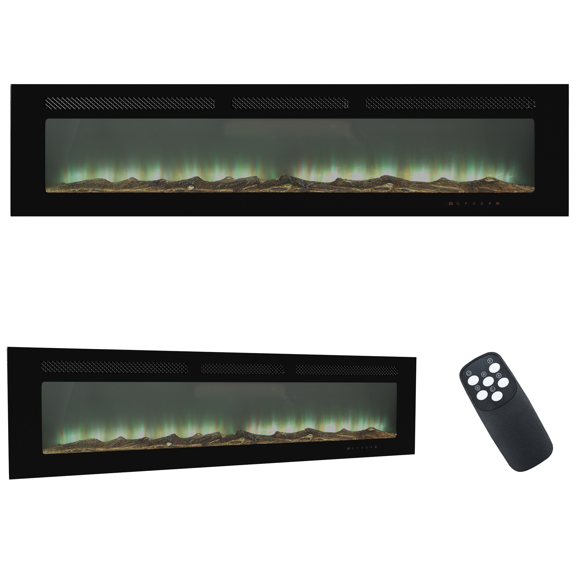 5000 Maximum BTUs 30/36/50/42/60/72 Inch W Black Fan-forced Electric Heater Fireplace