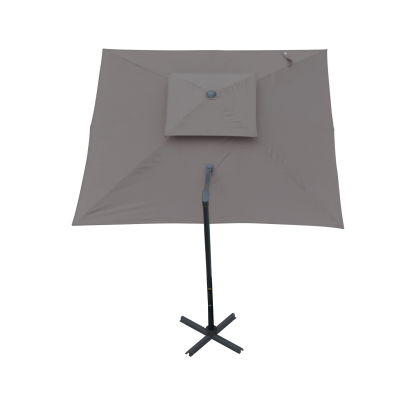 10 ft. Square Cantilever Umbrella Outdoor Patio Umbrella With Lights Aluminum Outdoor Patio Umbrella