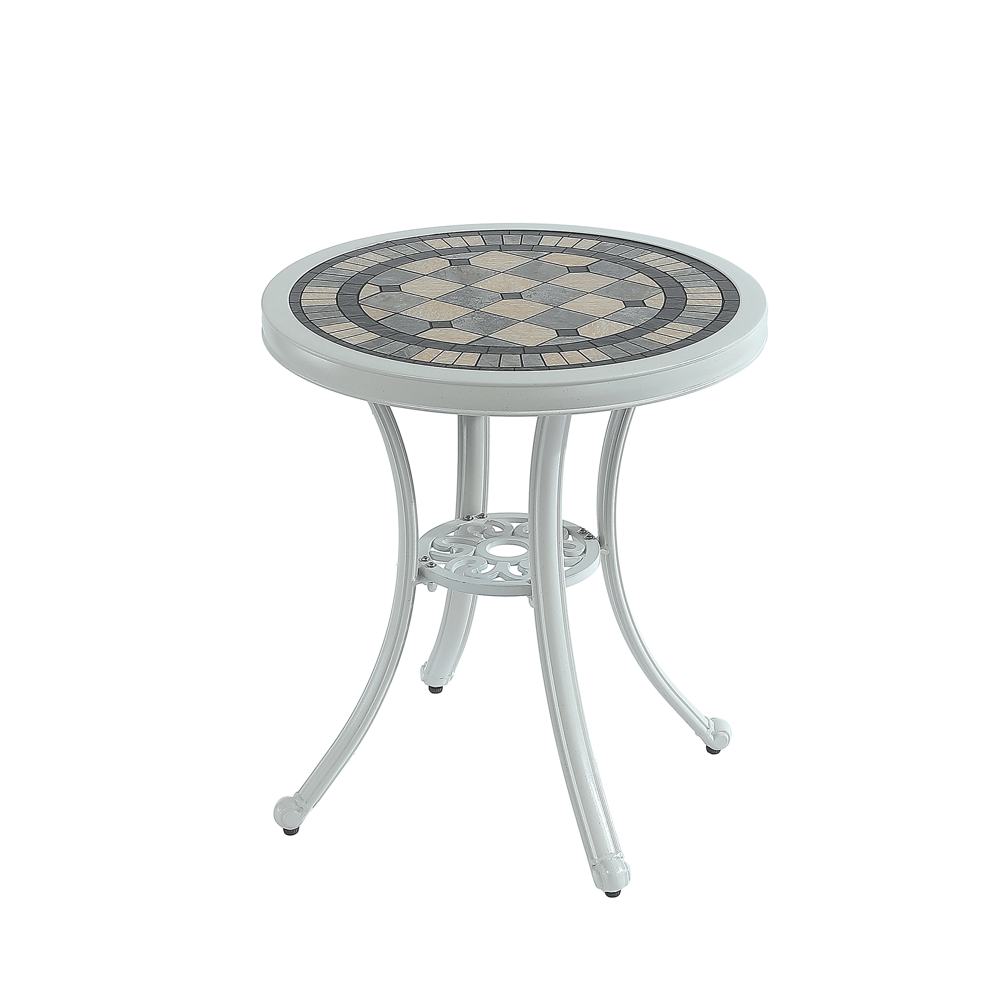 Round Cast Aluminum Patio Table Outdoor Bistro Table