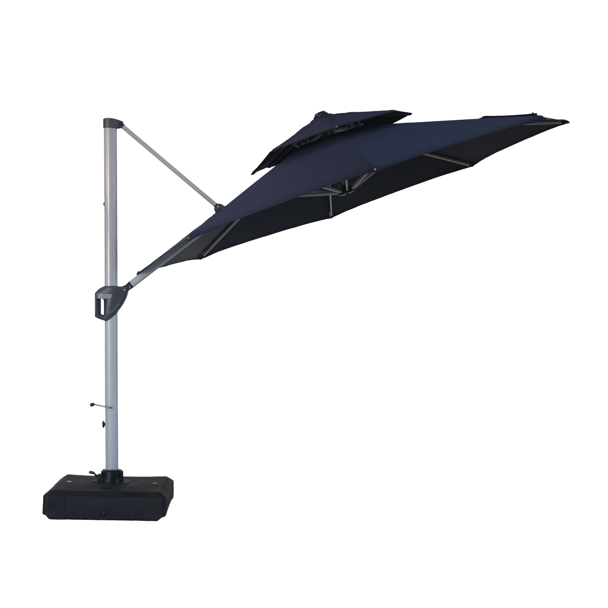 MD01WGKC11RNV-Mondawe Large Octagon Cantilever Patio Umbrellas Adjustable 5 Angle Outdoor Umbrella 