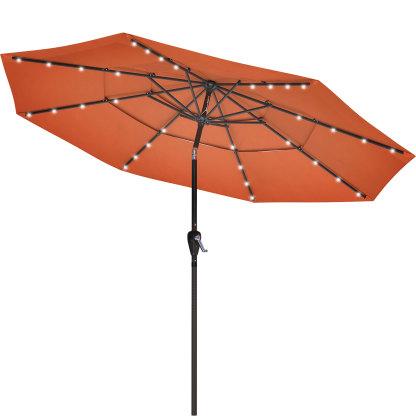 Mondawe 11-Ft Market Patio Umbrella with LED