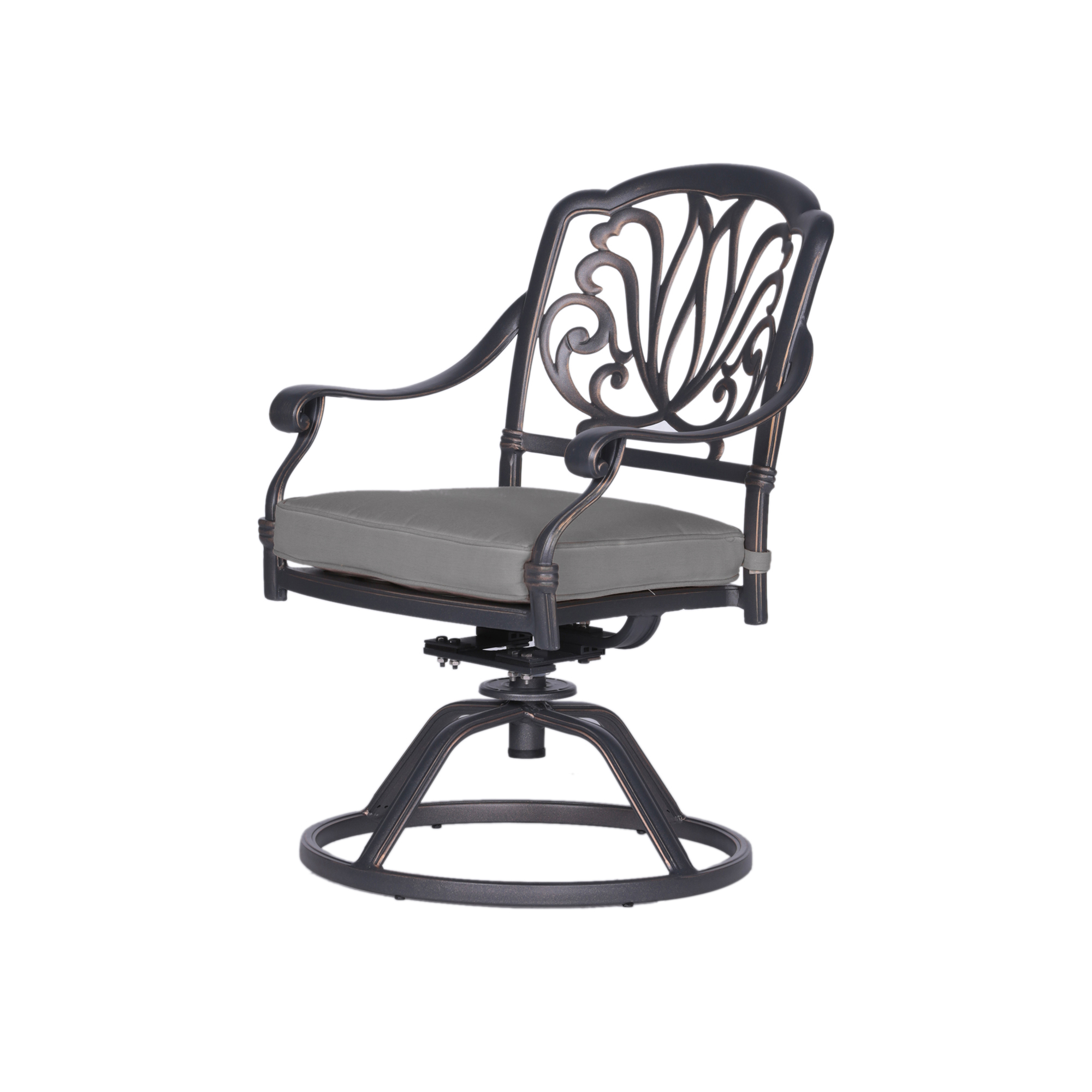 Mondawe Cast Aluminum Dining Armchair With Cushion, Set of 2