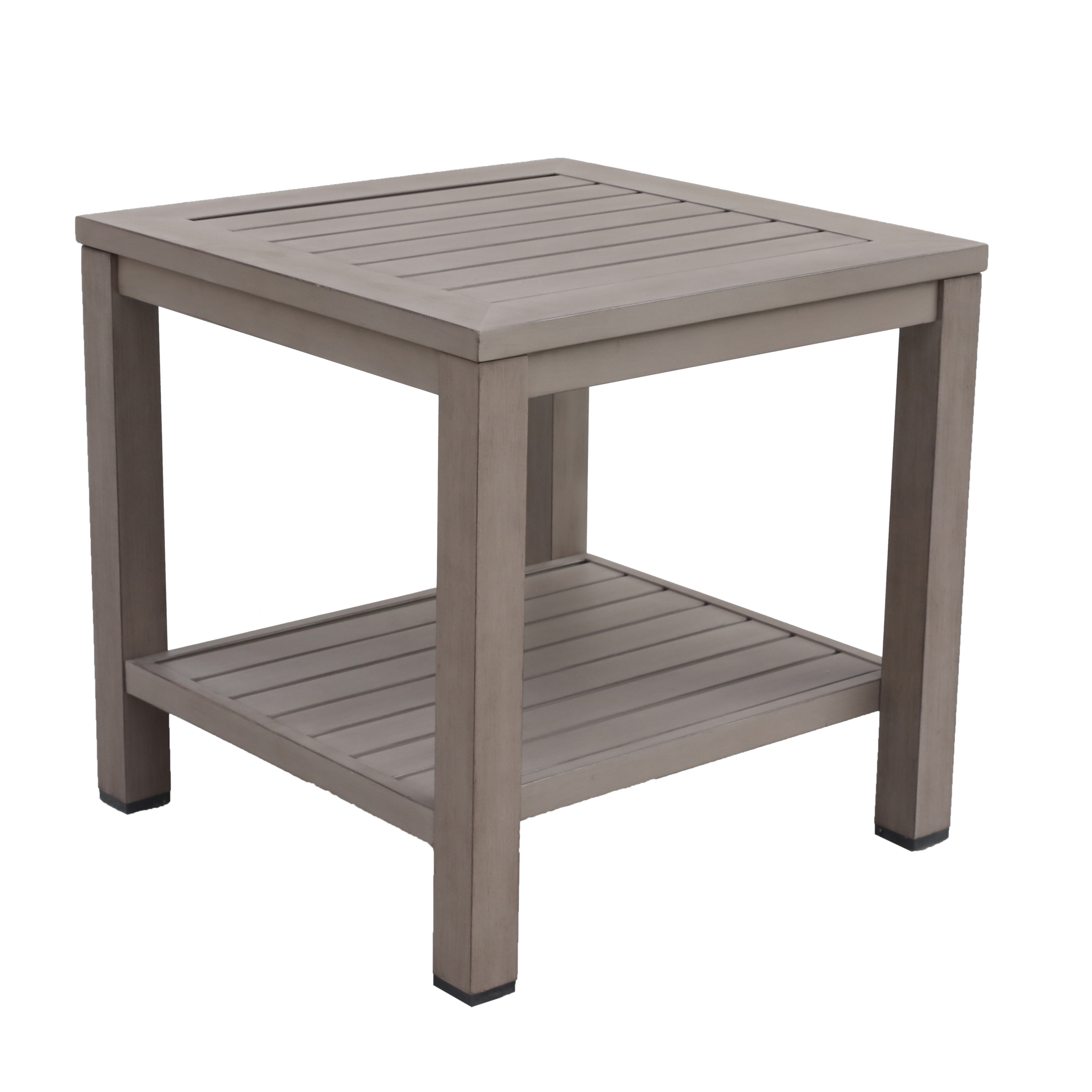 Aluminum End Table with Shelf