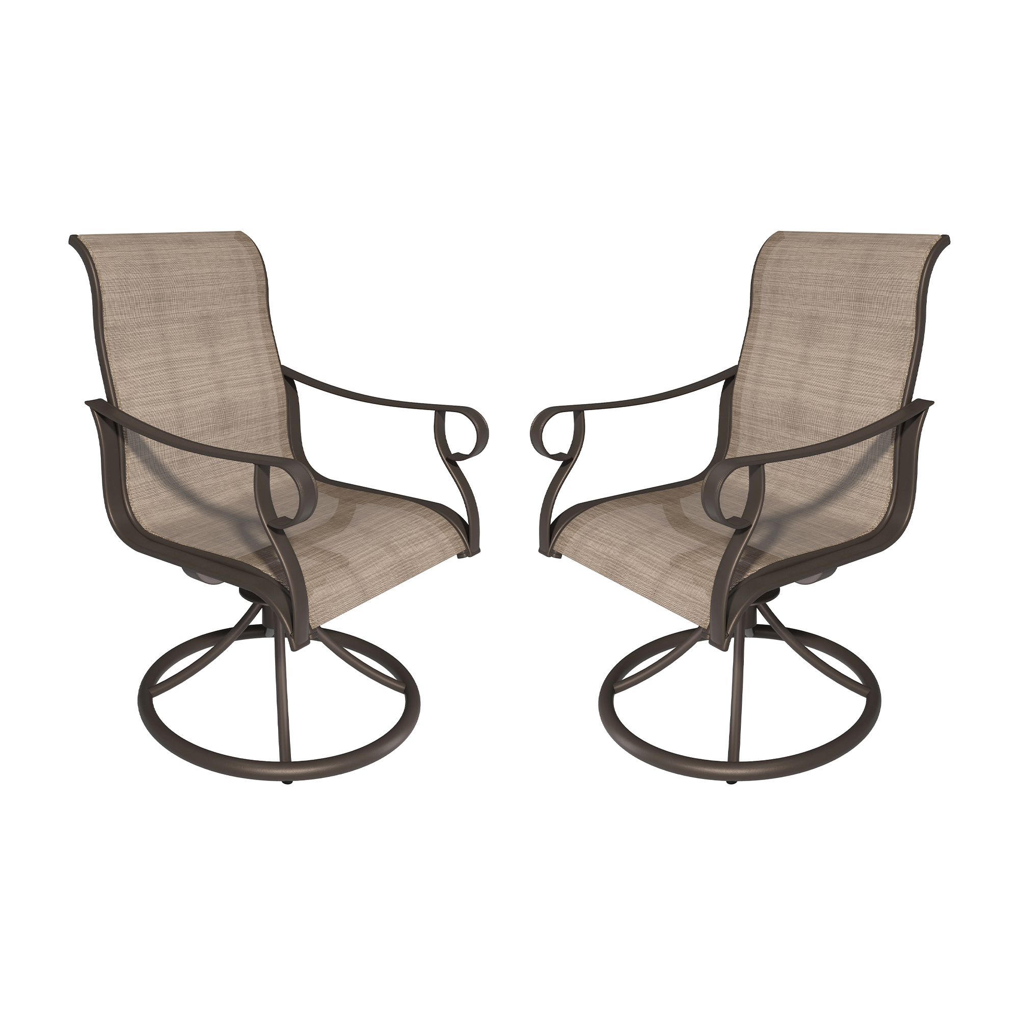 MONDAWE Swivel Chair Teslin Patio Chair 2-Piece Steel Outdoor Dining Chair Flexible Quick Drying Teslin Outdoor Furniture Suitable for Lawn Garden Balcony Pool Backyard Weather Resistant