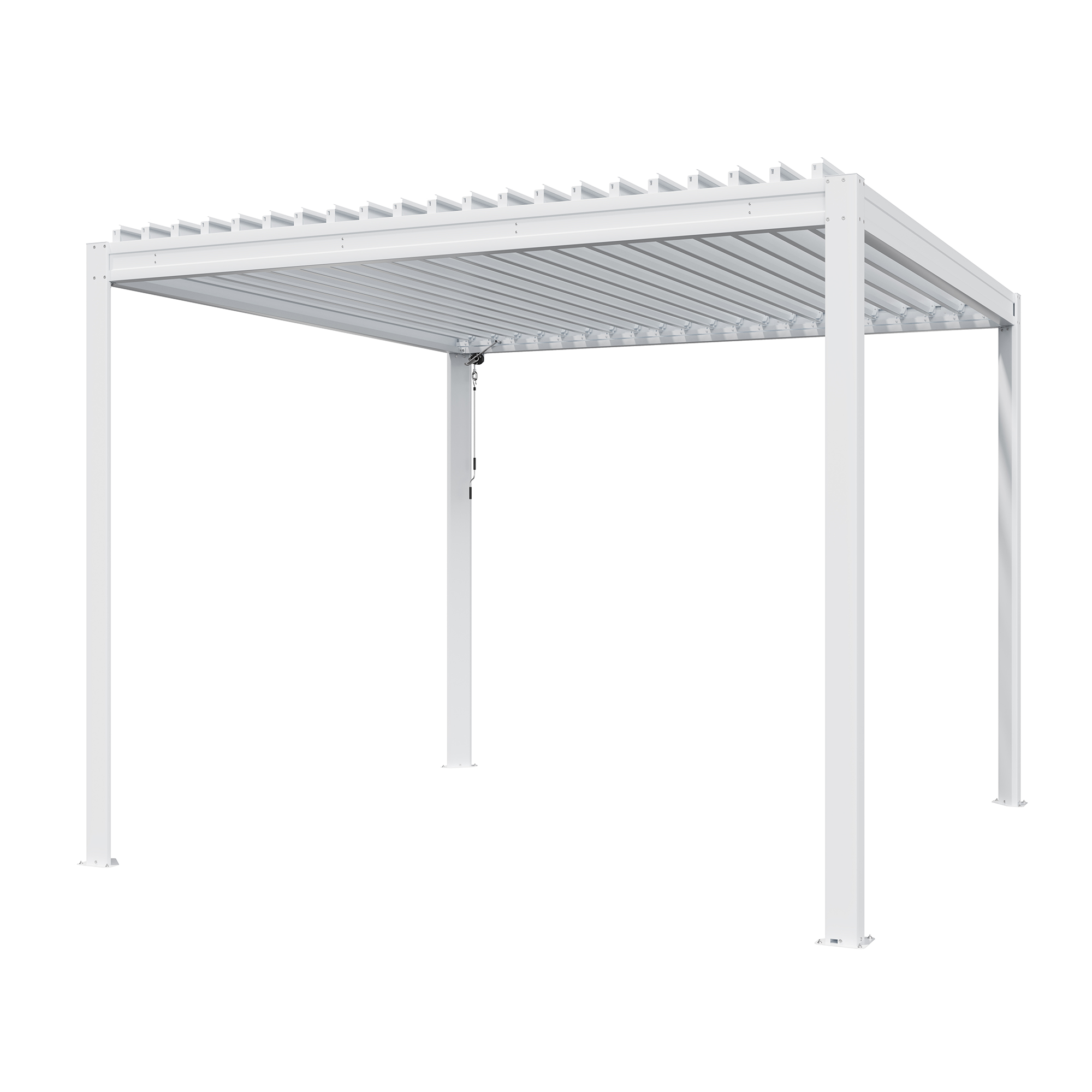  Louvered Pergola 10X10FT, Wood Grain Aluminum Pergola with Adjustable Roof, Wood Looking Aluminum Frame, Efficient Drainage System, Outdoor Pergola for Patio, Deck, Garden