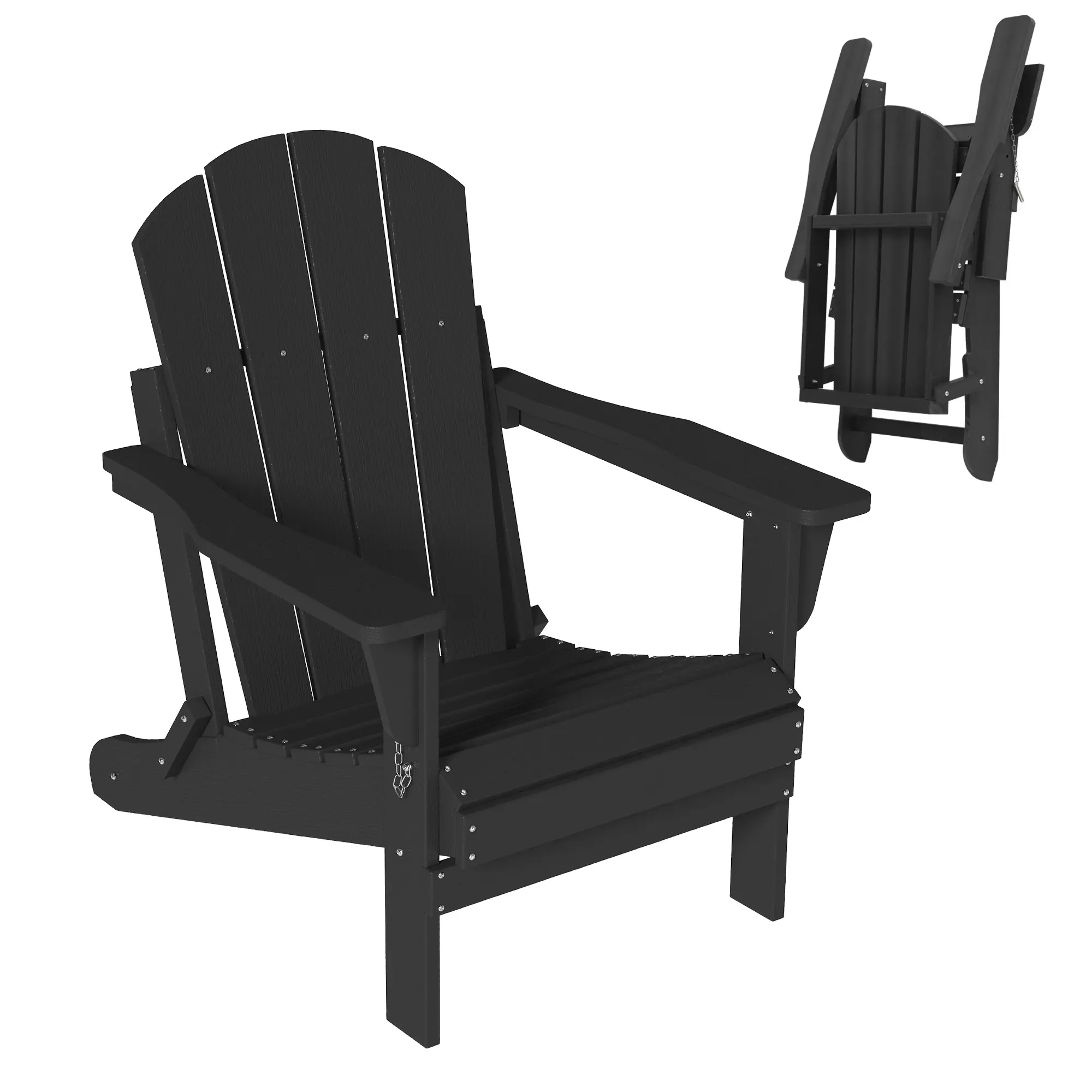 Portable and Reclining Plastic Adirondack Chair
