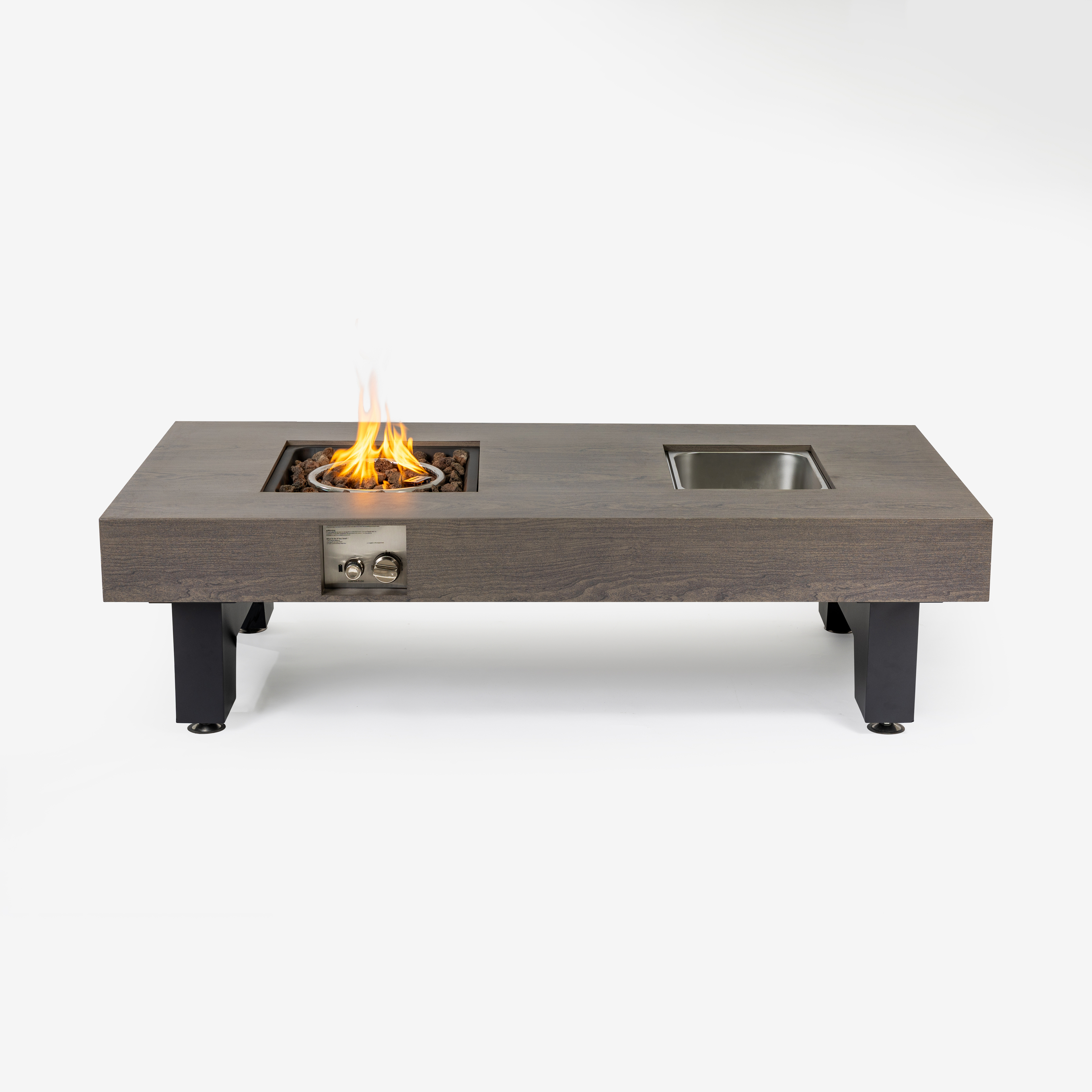 54_inch Iron Fire Pit with Ice Bucket Design