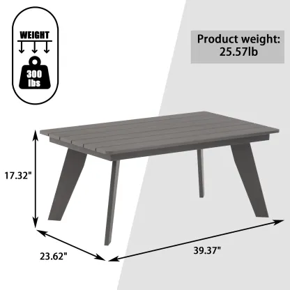 All-Weather Rectangular HIPS Plastic Outdoor Side Table