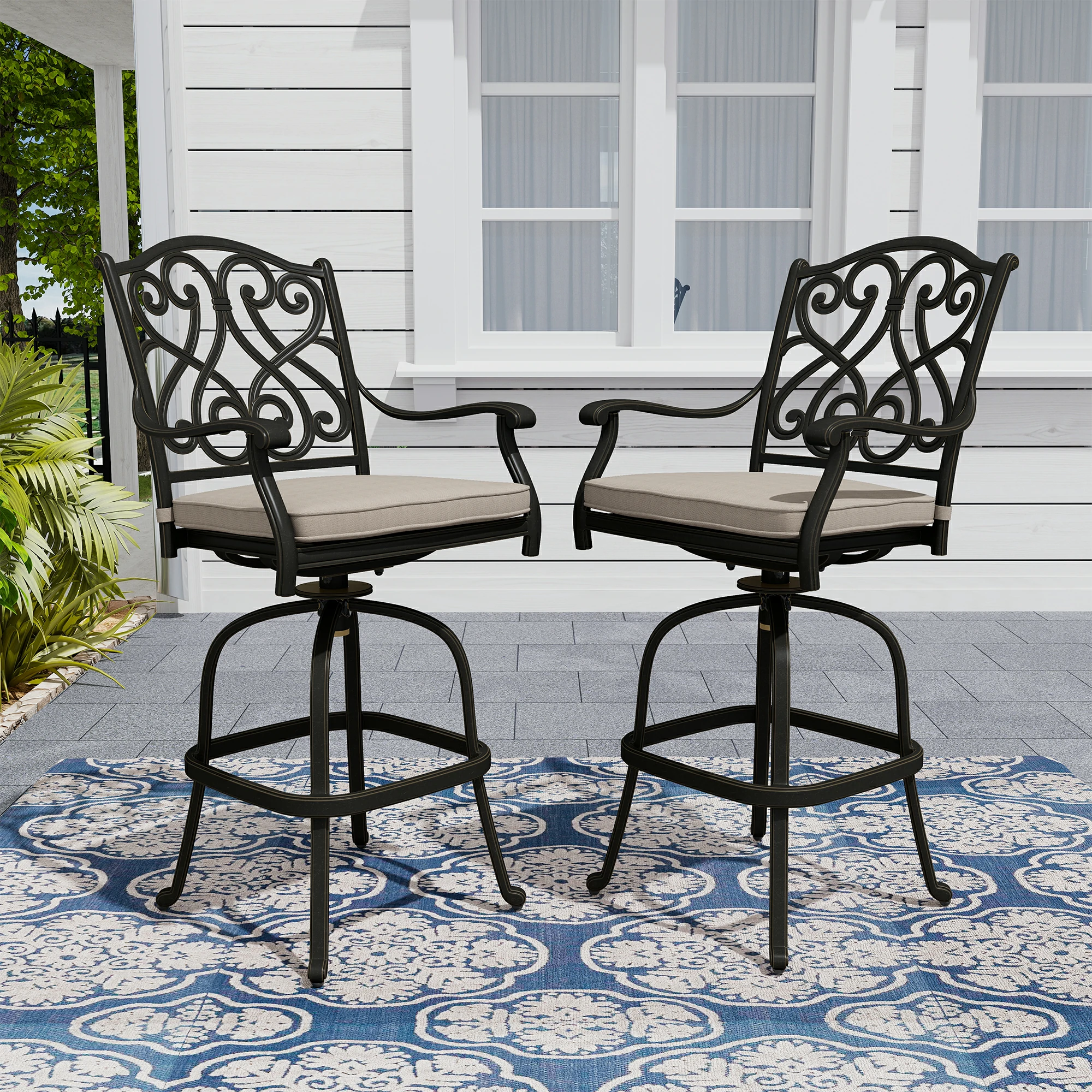 cast aluminum stools