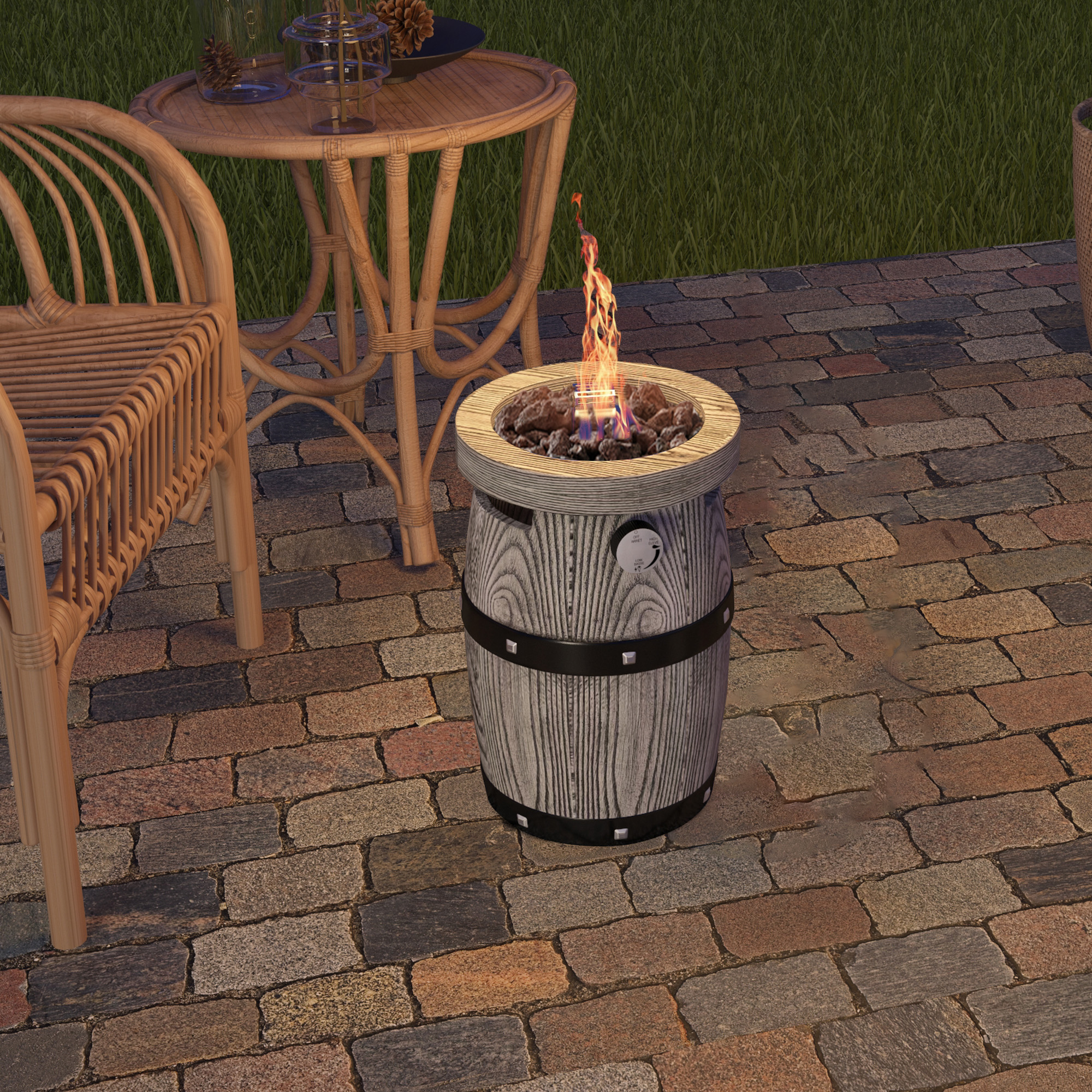 Mondawe 14" Round Fire Pit 10000 BTU Ideal for Garden or Porch Bliss