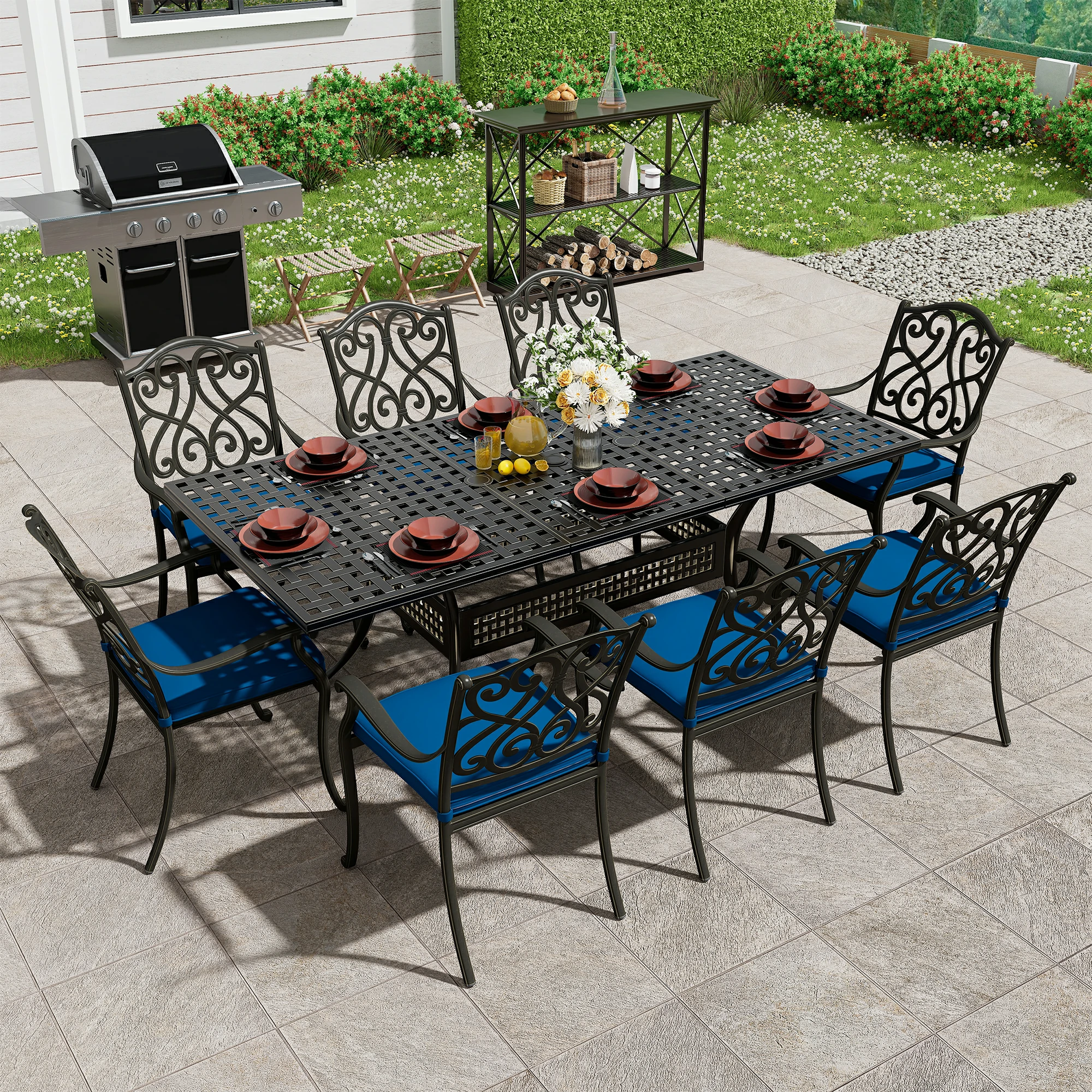 vintage aluminum table and chairs