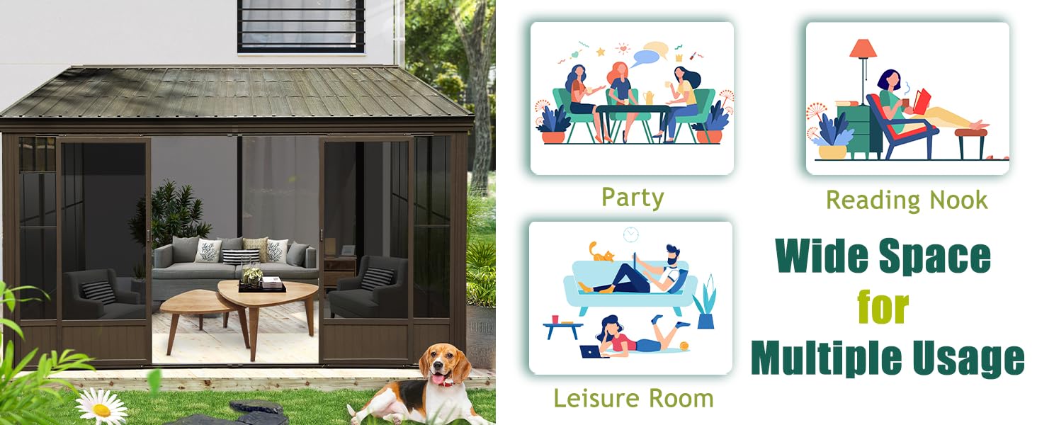 domi 12x14FT wall mounted sunroom