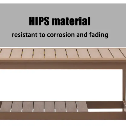 Rectangular HIPS Plastic Outdoor 2-Tier Coffee Table