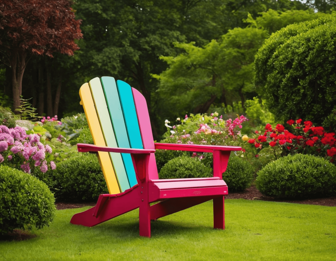 adirondack chair in garden