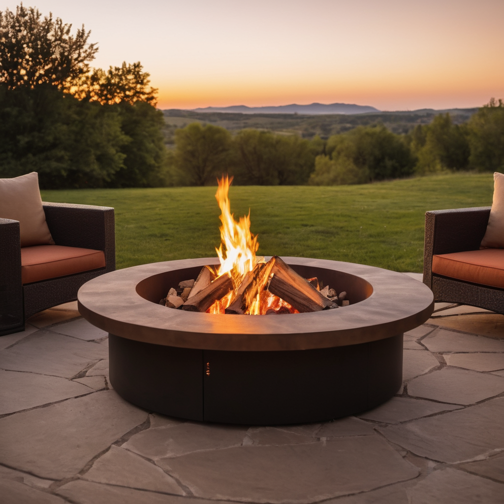 table with fire pit