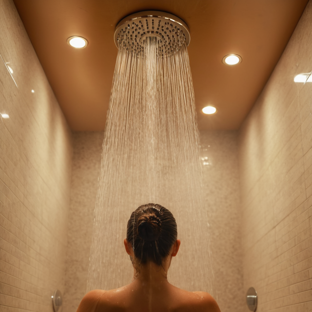 more coverage of ceiling rainfall shower head
