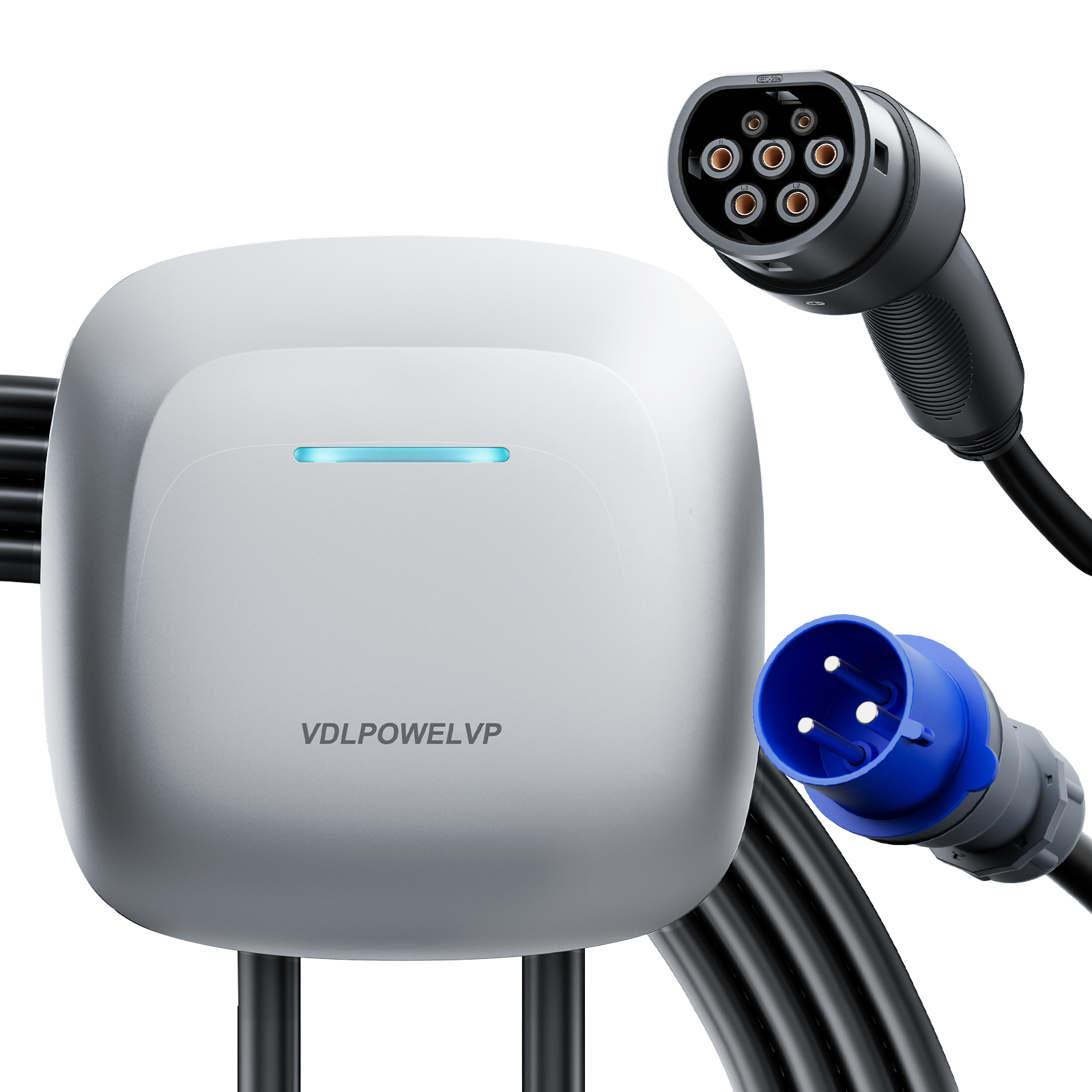 VDLPOWERVP EV Charger, Type 2 Electric Car Charger, 10/13/16/32A EV Charging Station with App Control, 5M Cable, Electric Vehicle Charger, for All Electric Vehicles