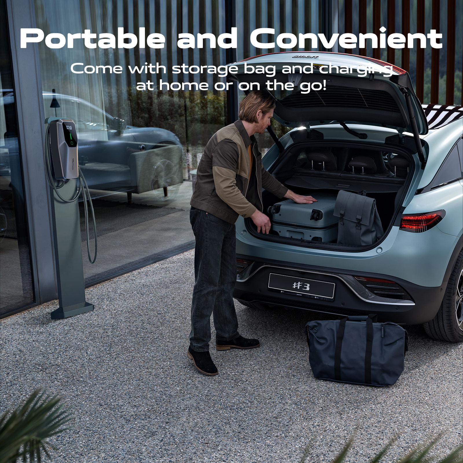 VDLPOWEREU Electric Car Charger, 11KW EV Charger Type 2, Electric Vehicle Charging Cable 6-16A with CEE 3-Phase Plug, IP65 (IEC 62196-2), LCD Screen-VDLPOWER