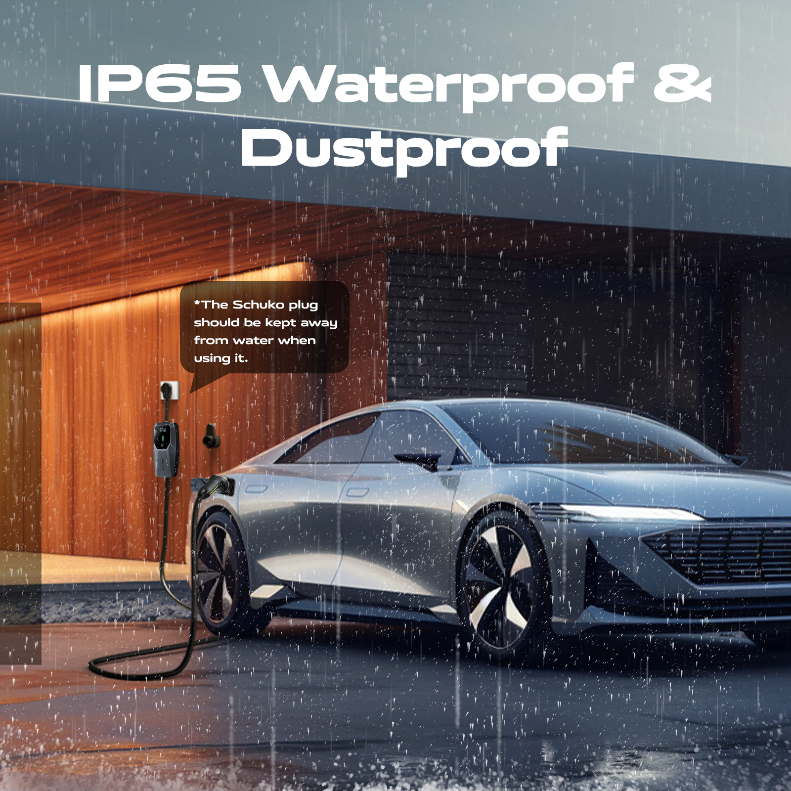 VDLPOWEREU Electric Car Charger, 11KW EV Charger Type 2, Electric Vehicle Charging Cable 6-16A with CEE 3-Phase Plug, IP65 (IEC 62196-2), LCD Screen-VDLPOWER