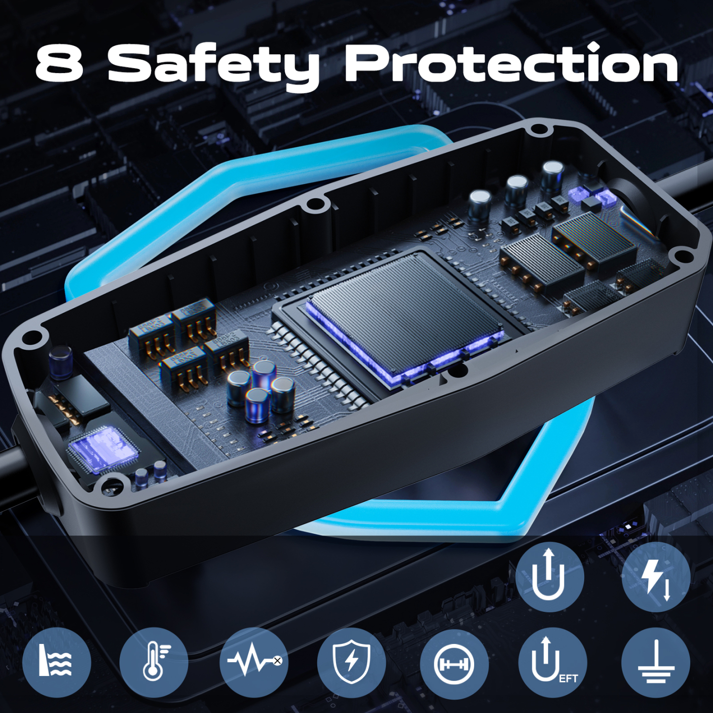 VDLPOWEREU Electric Car Charger, 11KW EV Charger Type 2, Electric Vehicle Charging Cable 6-16A with CEE 3-Phase Plug, IP65 (IEC 62196-2), LCD Screen-VDLPOWER
