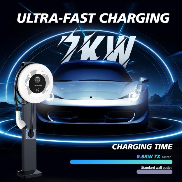 Level 2 Electric Vehicle Charging Station, 40A , 9.6kW Output, 240 VAC, 27.3ft Charging Cable with NEMA 14-50 Plug-WiFi & APP Enabled | VDLPOWER 