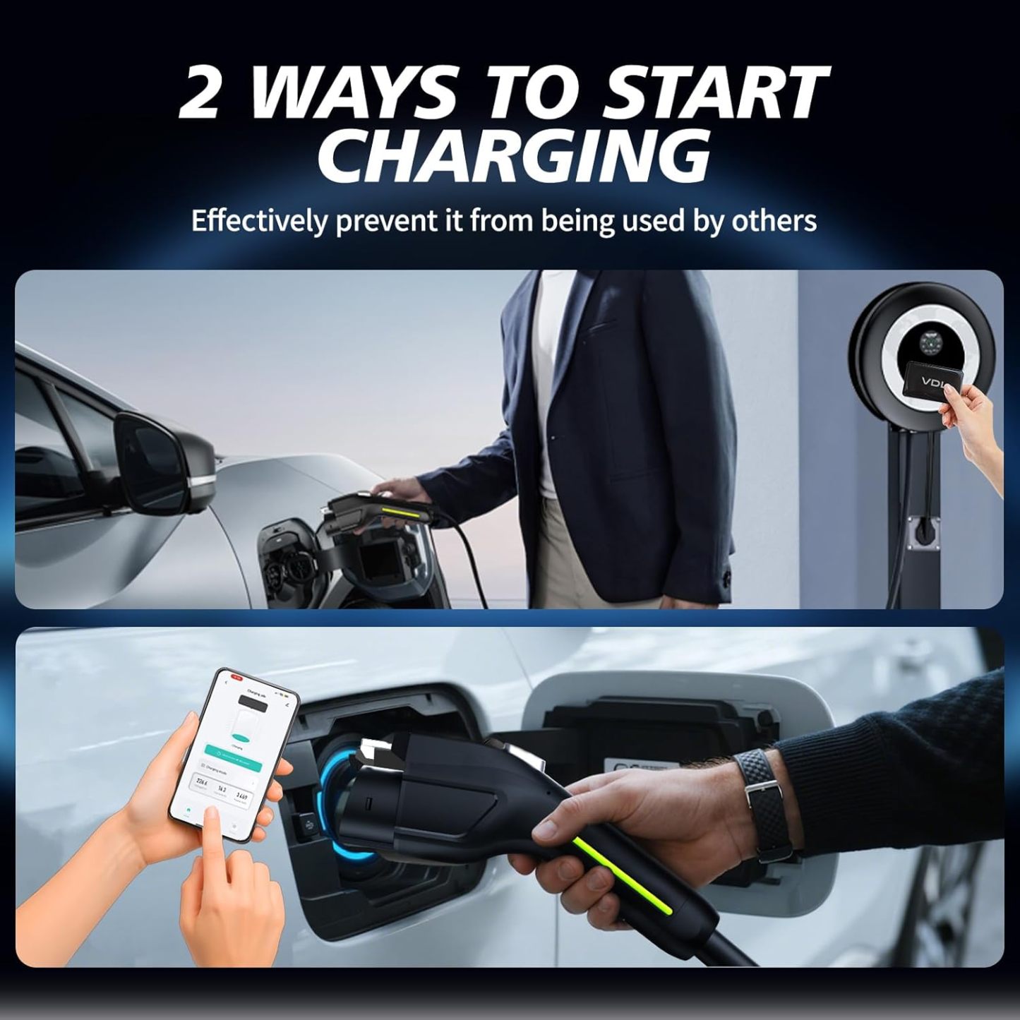 EV Charger Level 2 | 11.5kW Home Electric Vehicle Charging Station, 27.3ft Charging Cable with Smart App, 240V Wall EV Charger with NEMA 14-50,WiFi Enabled, EVSE J1172 Connector EC51