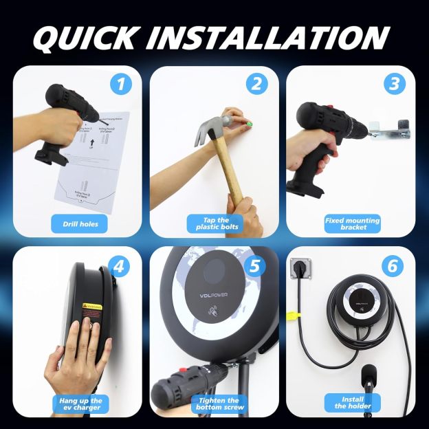 EV Charger Level 2 | 11.5kW Home Electric Vehicle Charging Station, 27.3ft Charging Cable with Smart App, 240V Wall EV Charger with NEMA 14-50,WiFi Enabled, EVSE J1172 Connector EC51