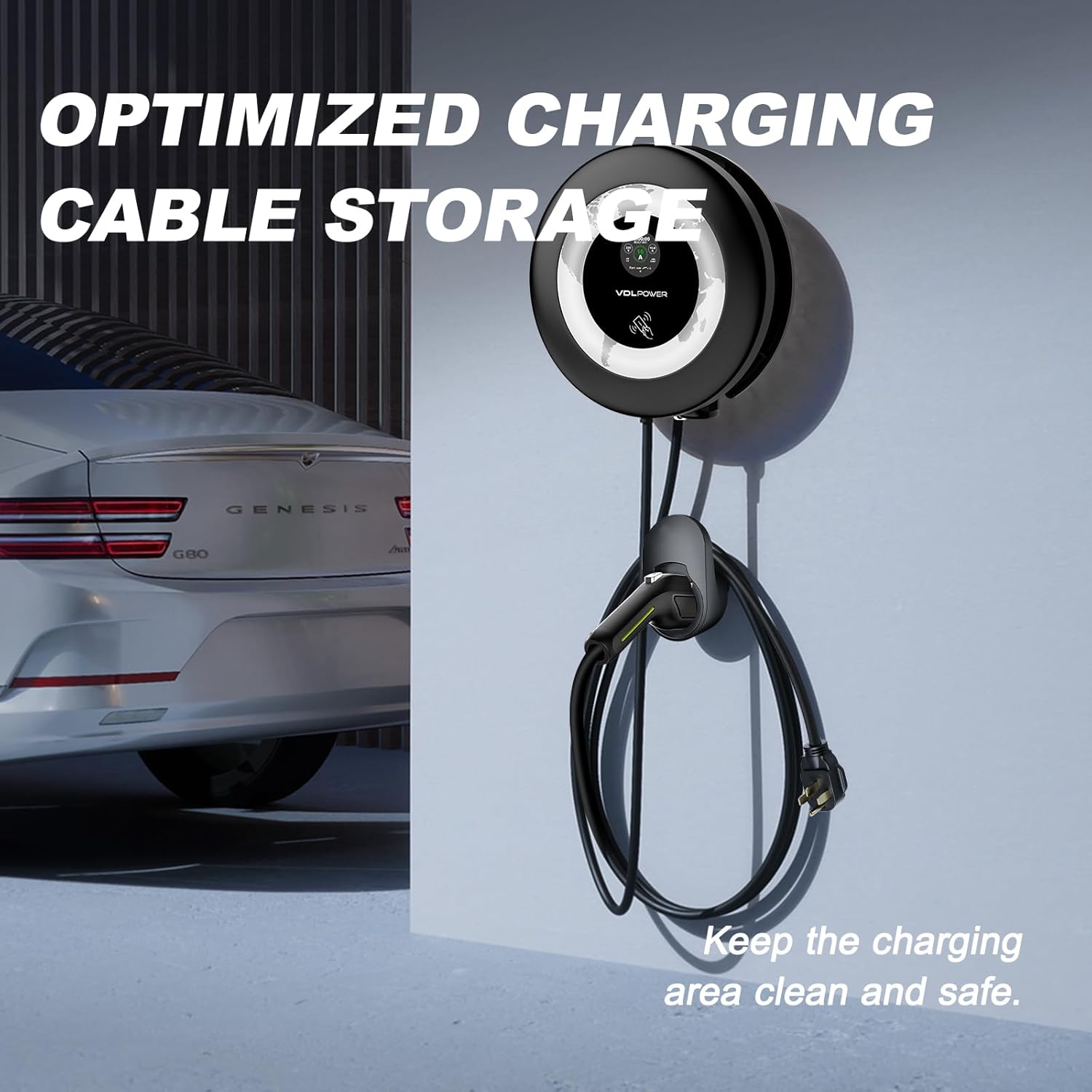 EV Charger Level 2 | 11.5kW Home Electric Vehicle Charging Station, 27.3ft Charging Cable with Smart App, 240V Wall EV Charger with NEMA 14-50,WiFi Enabled, EVSE J1172 Connector EC51