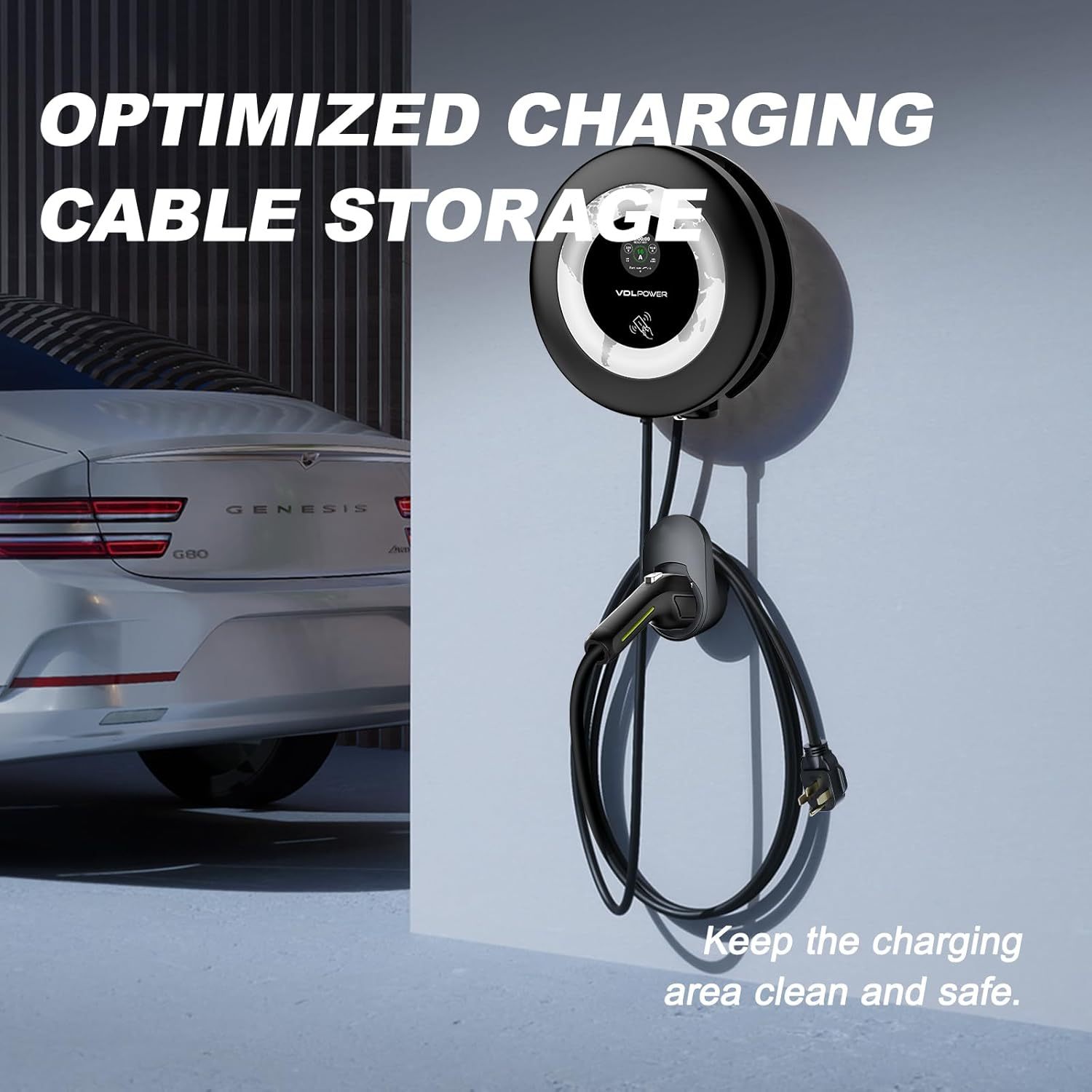 EV Charger Level 2 | 11.5kW Home Electric Vehicle Charging Station, 27.3ft Charging Cable with Smart App, 240V Wall EV Charger with NEMA 14-50,WiFi Enabled, EVSE J1172 Connector EC51