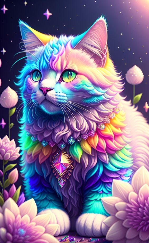 AB Diamond Painting | Colorful Cat