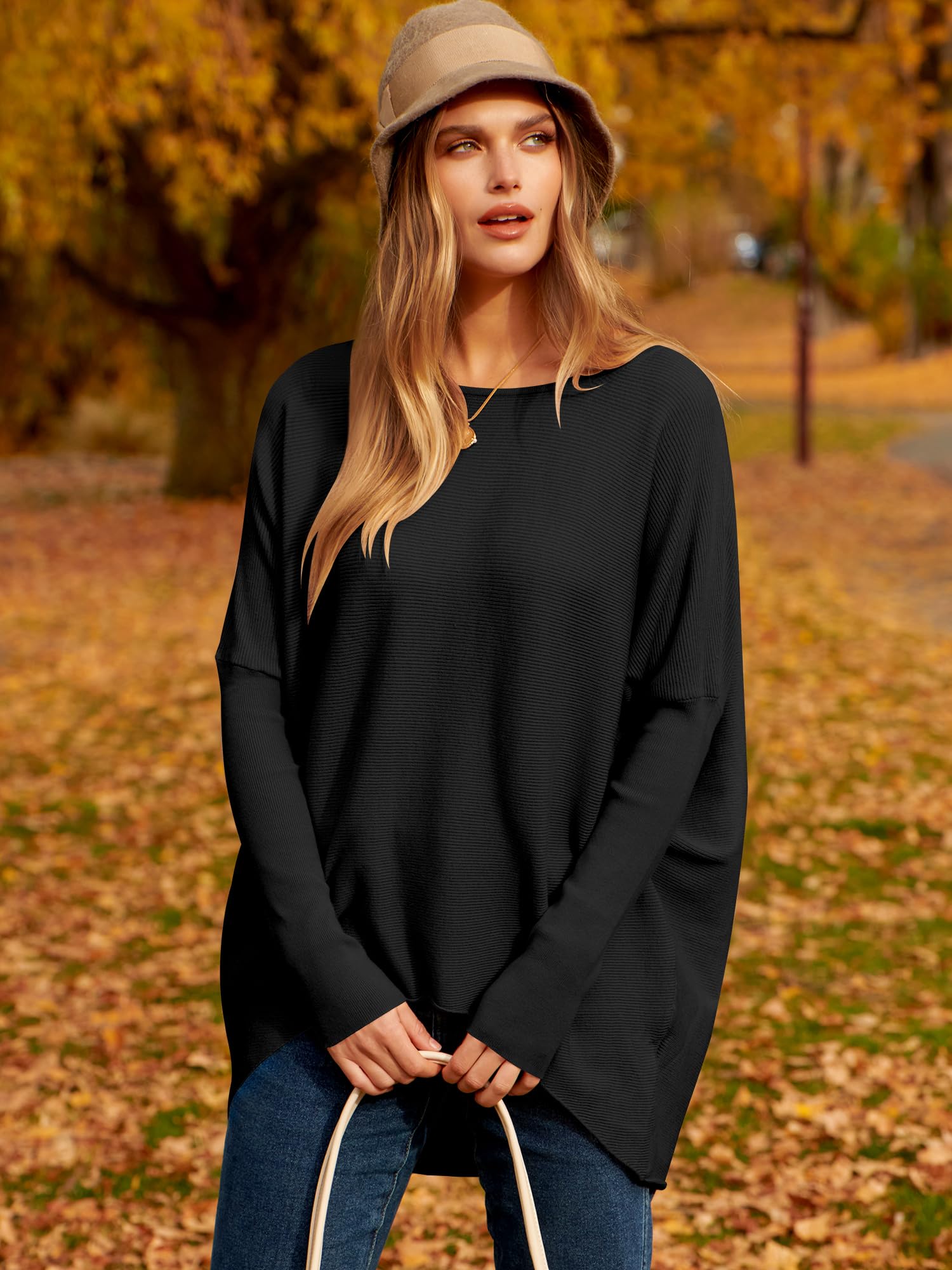 Women's Oversized Dolman Sleeve Knitted Pullover Casual Sweater(Buy 2 Free Shipping)