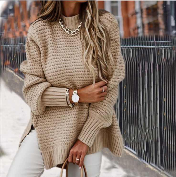 Casual Turtleneck Knit Pullover Sweater 