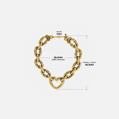 HEARTFELT CHAIN EARRINGS