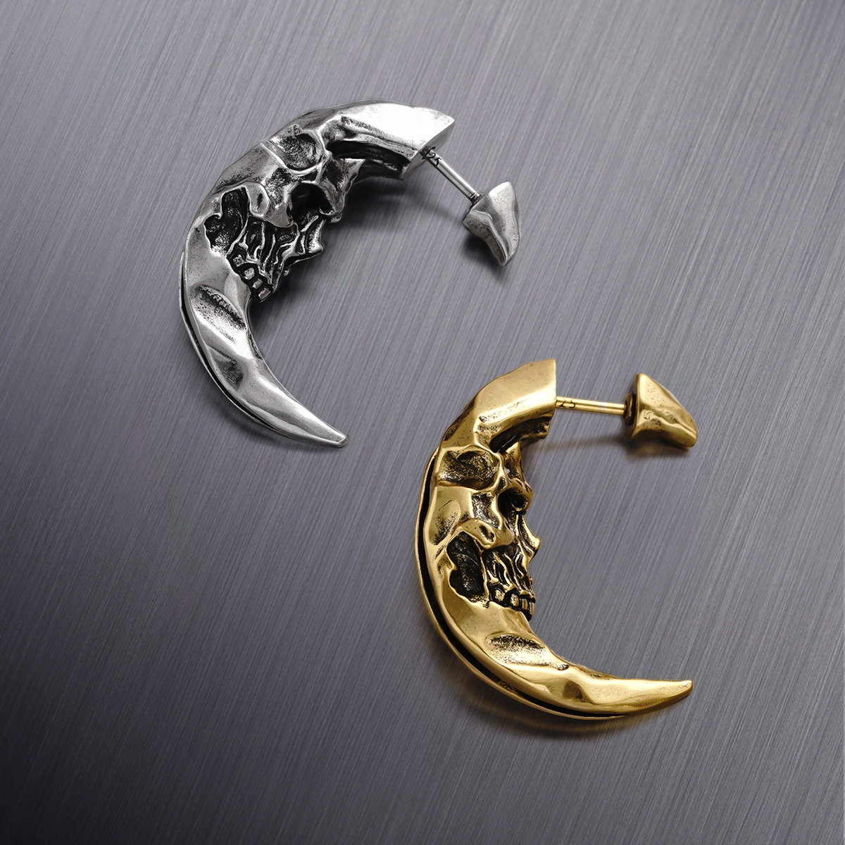 CRESCENT SKULL EARRINGS