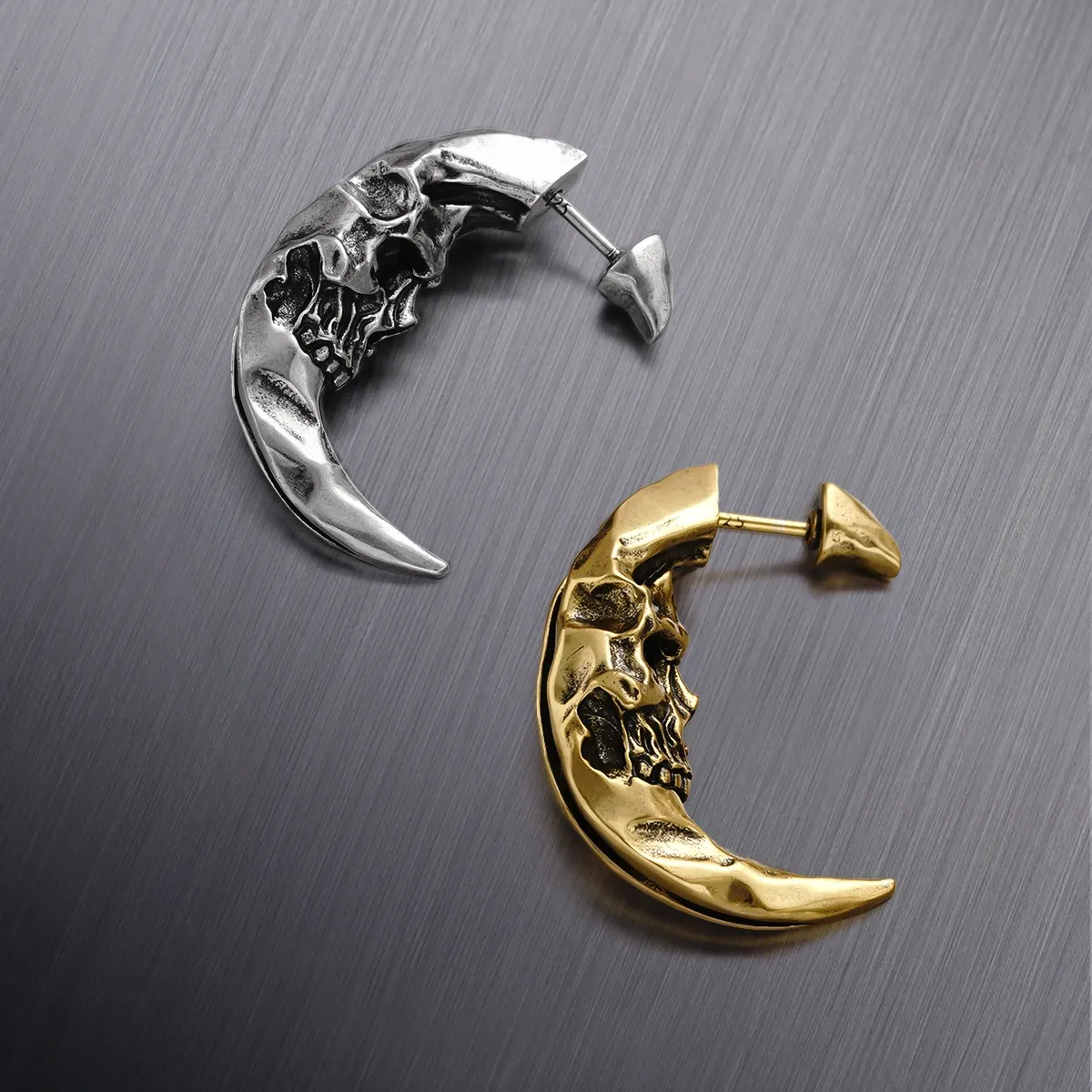 CRESCENT SKULL EARRINGS