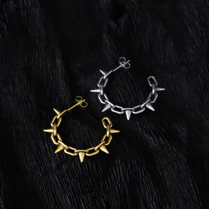 CHAIN SPIKE EARRINGS