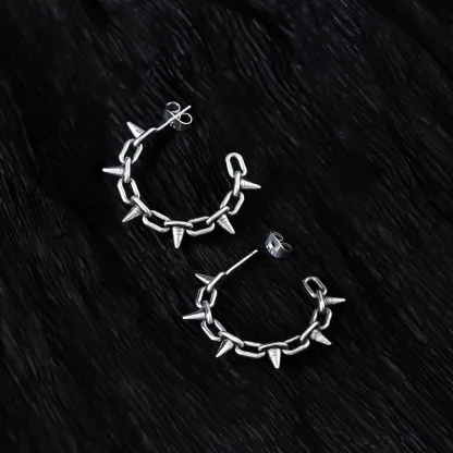 CHAIN SPIKE EARRINGS
