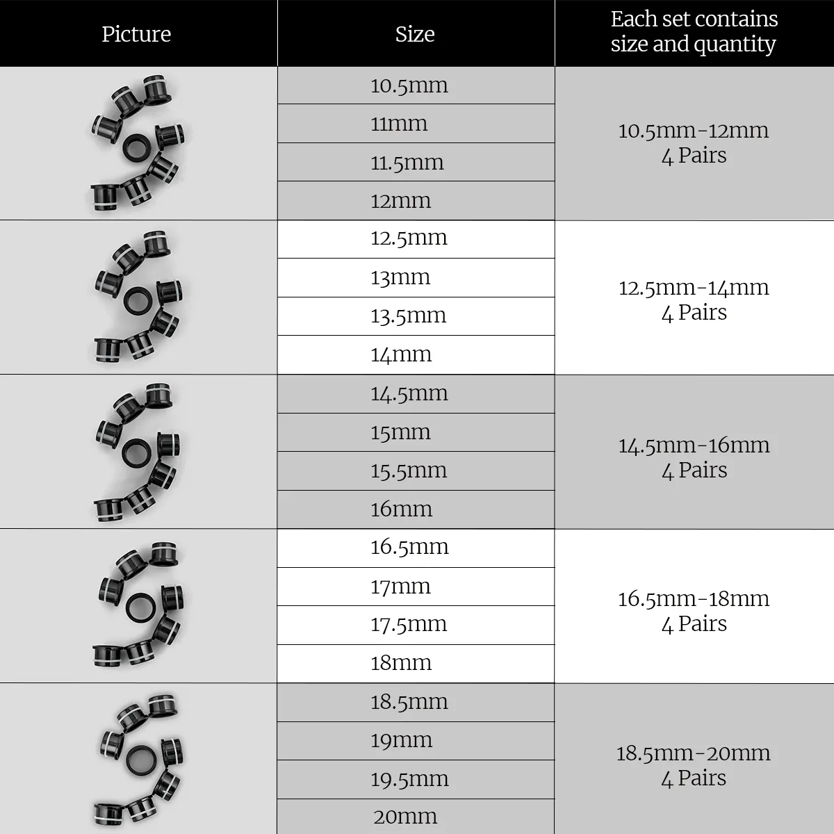 AURORA STEEL EAR STRETCHING KIT