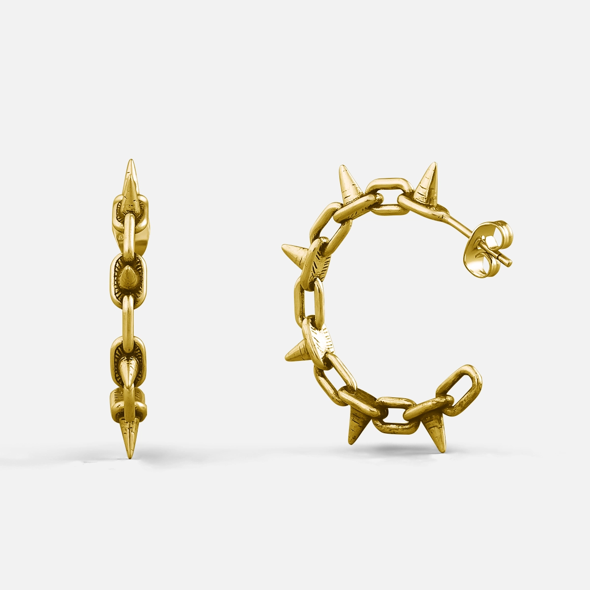 CHAIN SPIKE EARRINGS