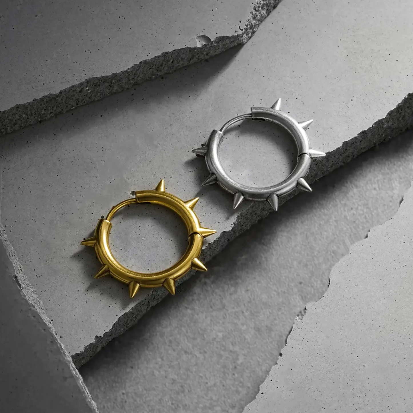 REBEL SPIKE HOOP EARRINGS