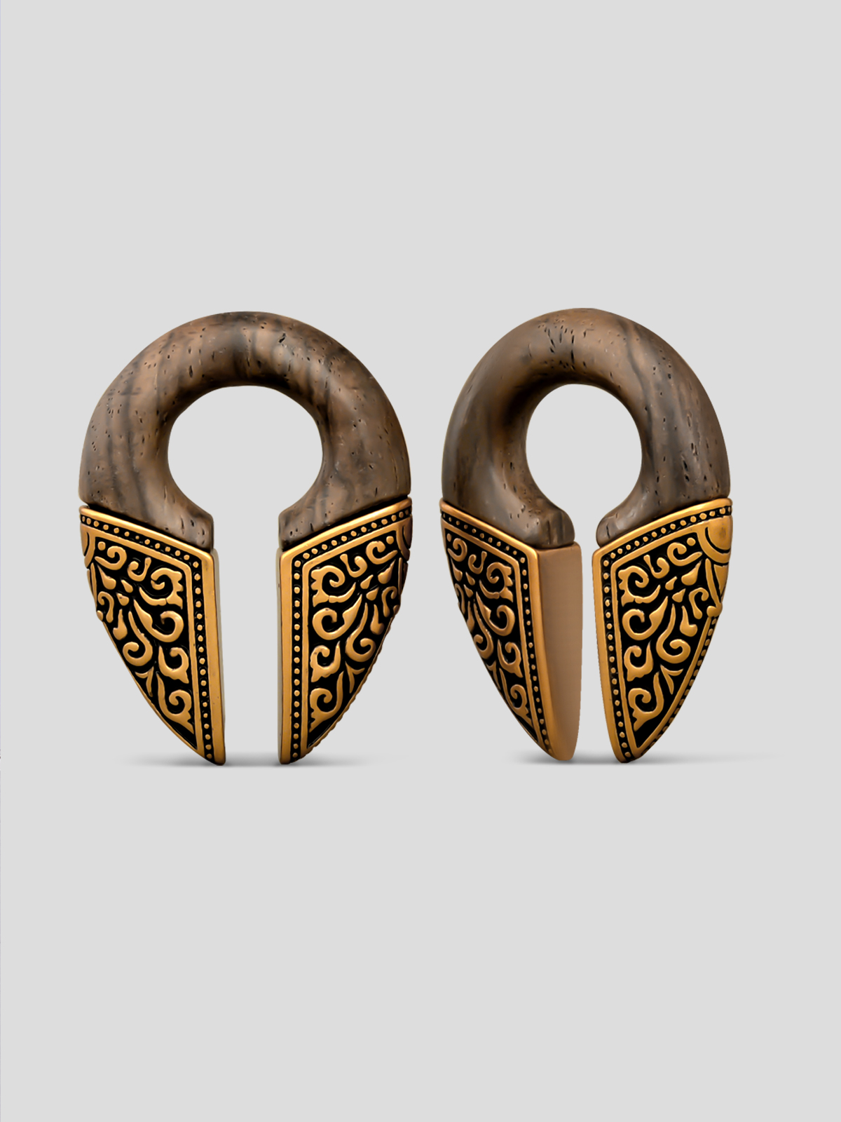 PUNKYOUTH Wood Brass Ear Weight 10mm