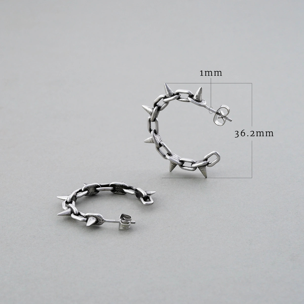 CHAIN SPIKE EARRINGS