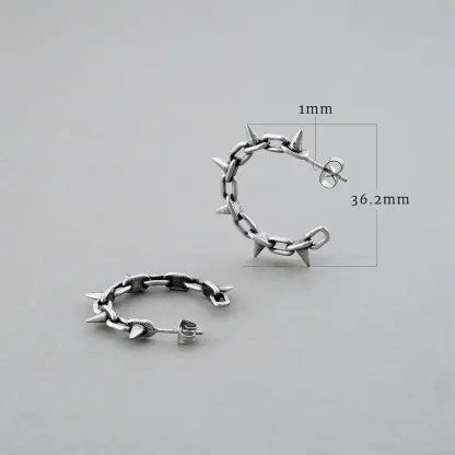 CHAIN SPIKE EARRINGS