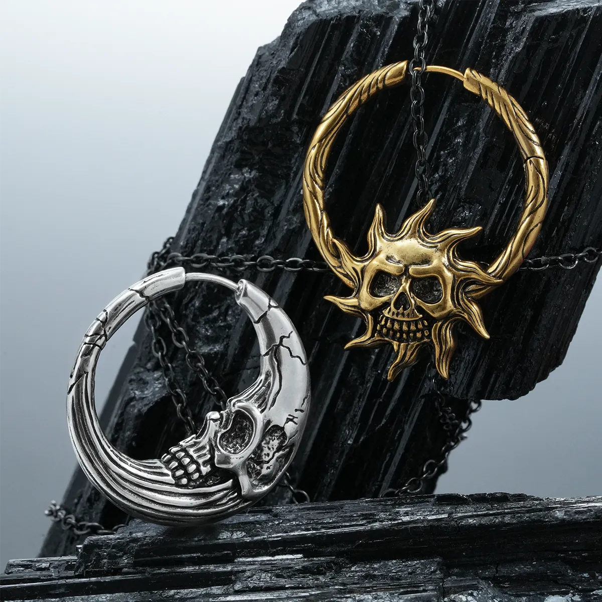 LUNAR SOLAR SKULLS EARRINGS