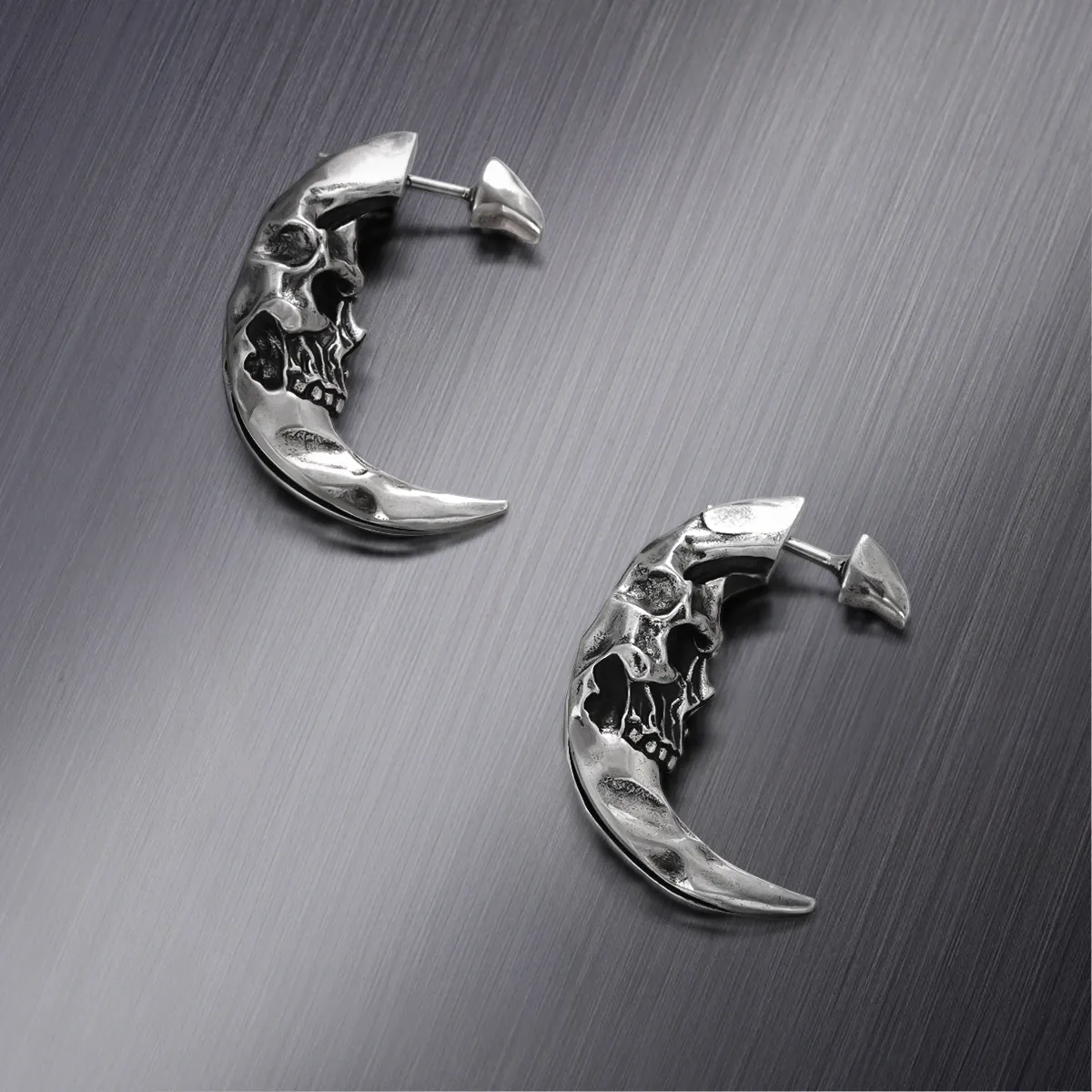 CRESCENT SKULL EARRINGS